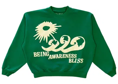 Pre-owned Cactus Plant Flea Market Men's  Being Awareness Bliss Crewneck Sweatshirt In Green