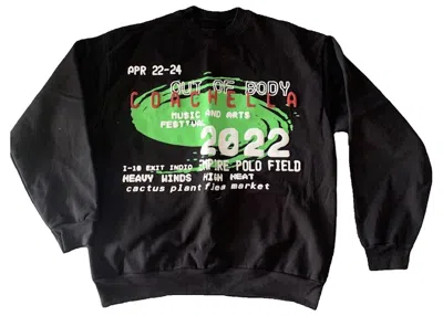 Pre-owned Cactus Plant Flea Market Men's  Coachella Weekend 2 Crewneck Sweatshirt In Black