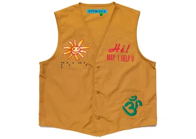 Pre-owned Cactus Plant Flea Market Men's  Gardening Club Vest In Mustard In Yellow