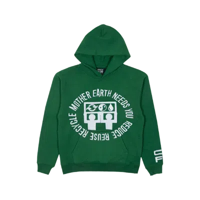 Pre-owned Cactus Plant Flea Market Men's  Reduce Reuse Recycle Ecolife Hooded Pullover In Green