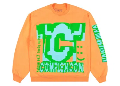 Pre-owned Cactus Plant Flea Market Men's  X Complexcon Crewneck Sweatshirt In Fluro Orange