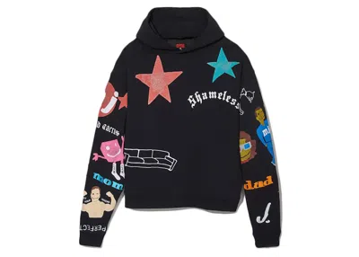 Pre-owned Cactus Plant Flea Market Men's  X Marc Jacobs Tattoo Hooded Pullover Sweatshirt In Black