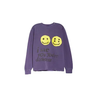 Pre-owned Cactus Plant Flea Market Men's  X Union I Like You You're Different Crewneck Sweatshirt In Purple