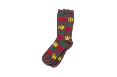 Pre-owned Cactus Plant Flea Market X Human Made We're Good! Pattern Socksin Brown
