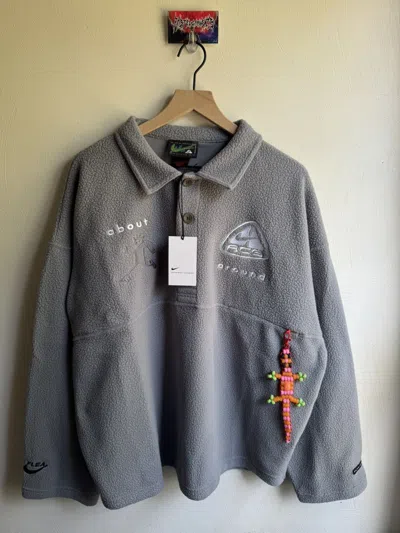 Pre-owned Cactus Plant Flea Market X Nike Acg Cpfm Long Sleeve Polo Fleece Grey In Gray