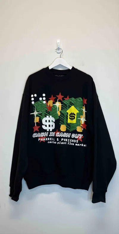 Pre-owned Cactus Plant Flea Market X Pharrell Cash In Cash Out Crewneck Sweatshirt In Black
