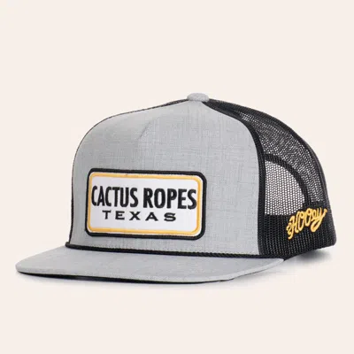 Cactus Ropes Hooey  Texas Gray & Black Hybrid Bill Patch Cap
