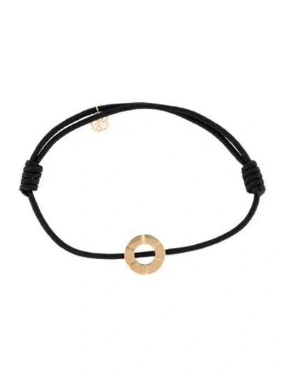 Pre-owned Cadar 18k Light Friendship Adjustable Bracelet, 6.25" In Black