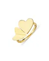 Cadar 18k Yellow Gold Endless Wings Of Love Double Heart Ring In Gold