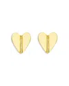 Cadar 18k Yellow Gold Endless Wings Of Love Medium Folded Heart Stud Earrings In Yellow Gold