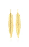 Cadar 18k Yellow Gold Feather Drop Earrings Large