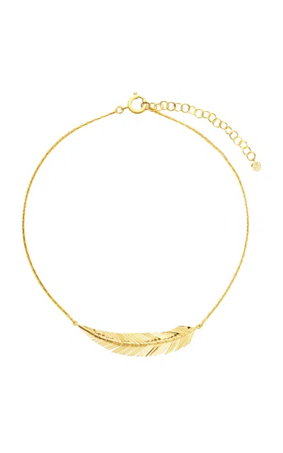 Cadar 18k Yellow Gold Feather Necklace Medium In Gold