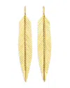 Cadar 18k Yellow Gold Large Feather Earrings