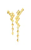 Cadar 18k Yellow Gold Python Asymmetrical Climber Earrings