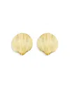 Cadar 18kt Yellow Gold Shell Stud Earrings In Gold
