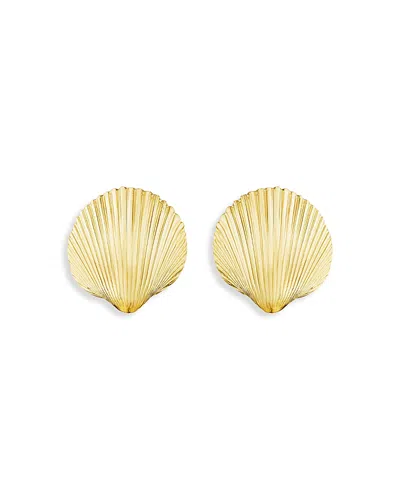 Cadar 18kt Yellow Gold Shell Stud Earrings