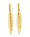 Cadar 18k Yellow Gold Small Feather Earrings