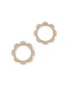 Cadar 18k Yellow Gold Triplet Diamond Pave Open Flower Stud Earrings In Gold