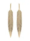 Cadar 18kt Rose Gold Feather Drop Earrings In Gold