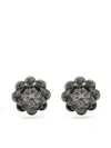 Cadar 18kt White Gold Trio Diamond Stud Earrings In Silver