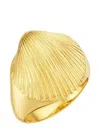 Cadar 18kt Yellow Gold Shell Signet Ring In 金色