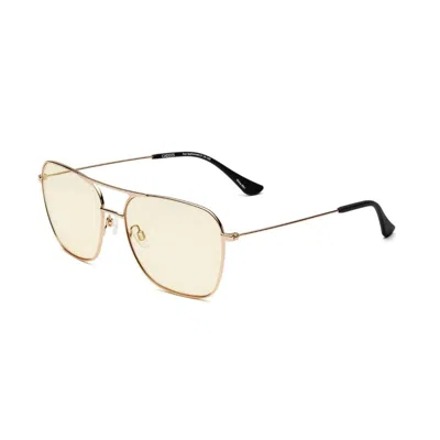 Caddis Hooper Blue Block Lens Reader Glasses - 2.5 In Gold