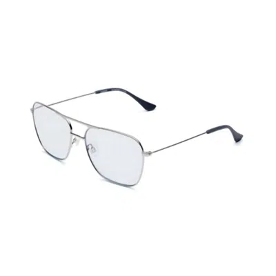 Caddis Hooper Blue Lens Reader Glasses In Silver
