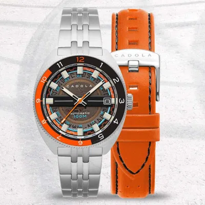 Cadola 1977 Automatic Grey Dial Men's Watch Cd-1024-55 In Orange