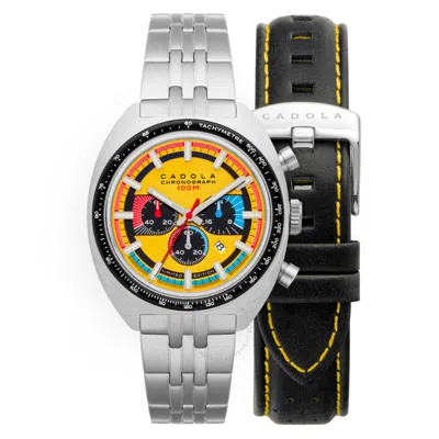 Cadola 1977 Chronograph Quartz Men's Watch Cd-1023-33 In Black / Yellow
