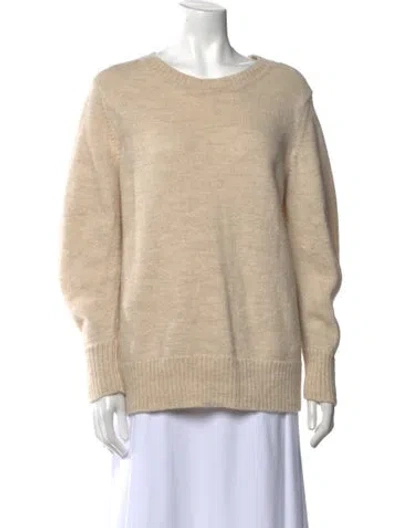 Pre-owned Caes Alpaca Scoop Neck Sweater In Neutral