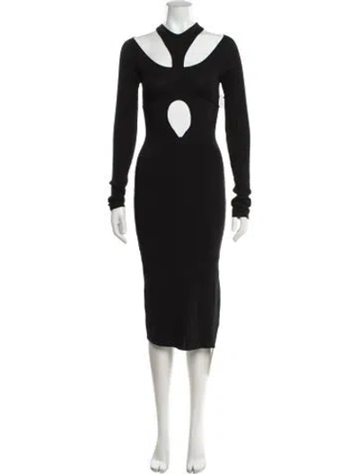 Pre-owned Caes Asymmetrical Midi Length Dress W/ Tags In Black