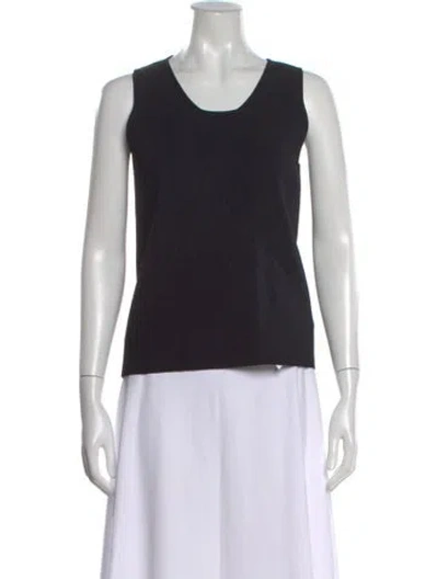 Pre-owned Caes Scoop Neck Sleeveless Top In Black