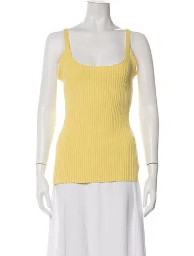 Pre-owned Caes Scoop Neck Sweater In Yellow