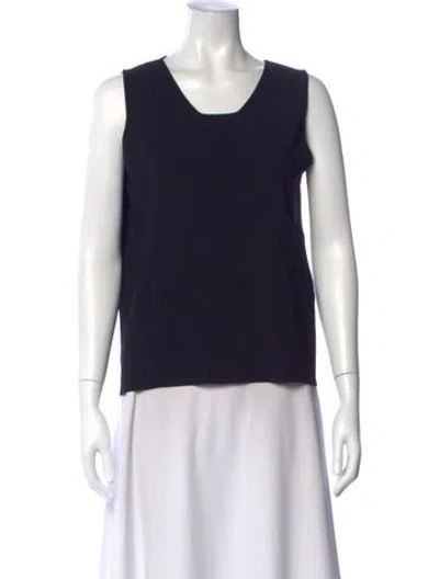 Pre-owned Caes Square Neckline Sleeveless Top In Blue