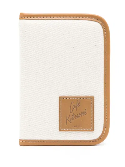 Café Kitsuné Canvas Passport Case In Neutrals