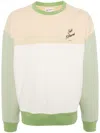 Café Kitsuné Colour-block Cotton Sweatshirt In White
