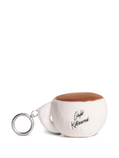 Café Kitsuné Cup-design Keyring In Neutral