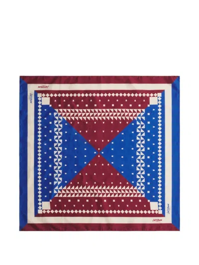 Café Kitsuné Geometric-print Scarf In Yellow