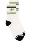 Café Kitsuné Intarsia-knit Logo Ribbed Socks In White