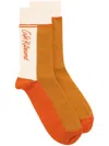 Café Kitsuné Intarsia-knit Logo Socks In Brown