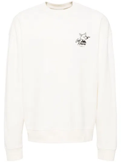 Café Kitsuné Logo-embroidered Sweatshirt In Neutrals