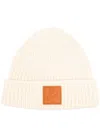 Café Kitsuné Logo-patch Ribbed Knit Beanie In White