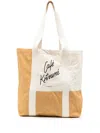 Café Kitsuné Logo-print Canvas Tote Bag In Nude