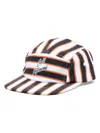 Café Kitsuné Logo-print Striped Cotton Cap In Multicolour
