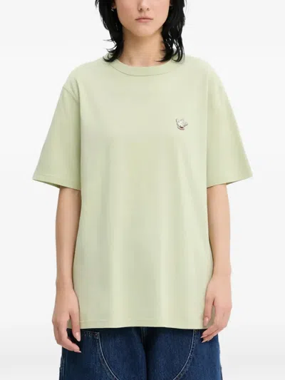 Café Kitsuné Logo-patch T-shirt In Green