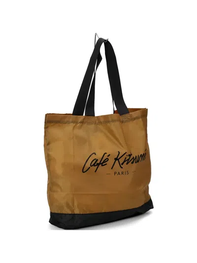 Café Kitsuné Logo-print Tote Bag In Brown