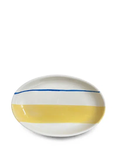 Café Kitsuné X Popolo Oval-shaped Ceramic Tray In Neutral