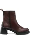 Cafènoir 50mm Pull-tab Block-heel Boots In Brown