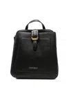 Cafènoir Buckle-detail Flap Backpack In Black