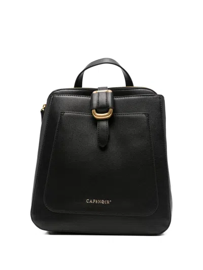 Cafènoir Buckle-detail Flap Backpack In Black